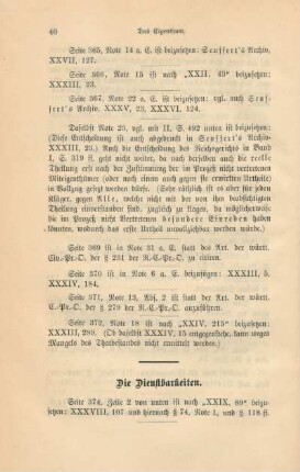 Die Dienstbarkeiten.