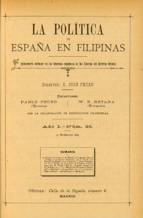 Núm. 20. 10 Noviembre 1891