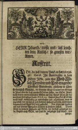 Leichenpredigt : Christliche Trauer- und Gedächtniß-Predigt. Aufftritt, Leichen-Text, Eingang, Vortrag, Abhandlung