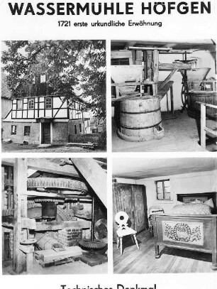 Grimma-Höfgen. Wassermühle Höfgen (Technisches Denkmal), Ansichtskarte