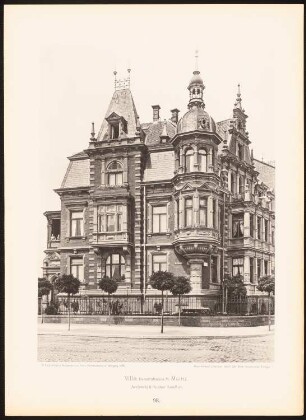 Villa Kaiserstraße, Mainz: Ansicht (aus: Moderne Neubauten, 1.Jg., 1894, hrsg. W. Kick)