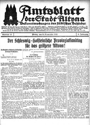 Nummer 48 : Montag, den 29. November 1926