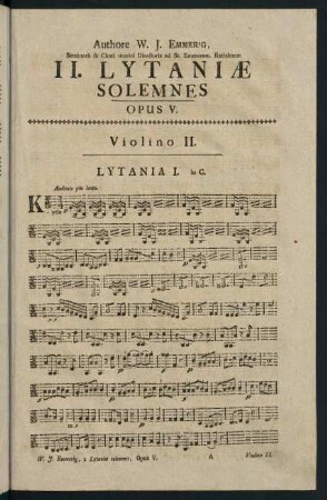 1-14, II. Lytaniae Solemnes. Opus V. Violino II.
