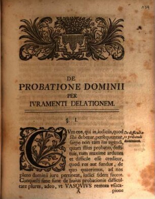 De Probatione Dominii Per Ivramenti Delationem