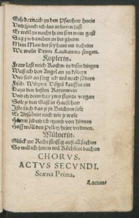 Actus Secundi ...