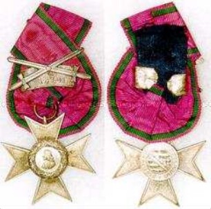 Silbernes Verdienstkreuz zum Ernestinischen Hausorden mit Bandspange"1870/1"