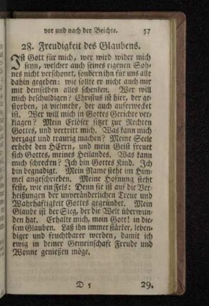 28. Freudigkeit des Glaubens.