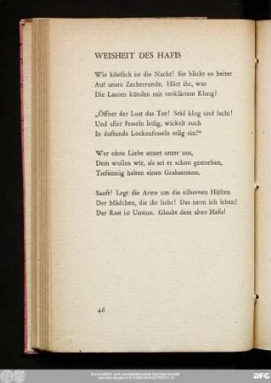 Weisheit Des Hafis