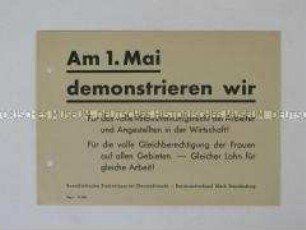 Flugblatt der SED mit einem Aufruf zum 1. Mai