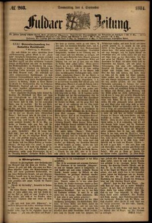 Ausgabe vom Donnerstag, den 04. September 1884.