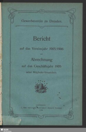 1905/06(1906): Bericht : über das Vereinsjahr ... und Abrechnung über das Geschäftsjahr ..