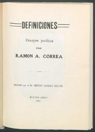 Definiciones : ensayos poeticos
