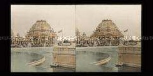 Blick über Brunnenanlage zum ethnografischen Palast, Pan-American Exposition, Buffalo