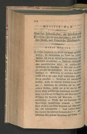 Erstes Kapitel. [Allgemeine Betrachtungen über die Leidenschaften.]