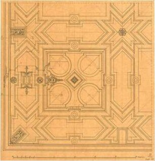 Lange, Ludwig; Lange - Archiv: X.7 Getäfel - Plafond im Rathaus zu Augsburg, Saal II (Detail)