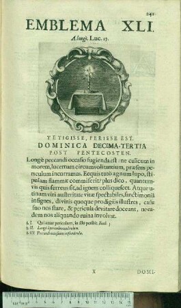 Emblema XLI. A longè. Luc.17. Tetigisse, Perisse Est. Dominica Decima-Tertia Post Pentecosten.