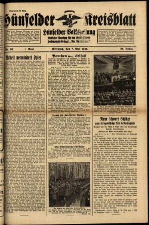 Erste Ausgabe vom Mittwoch, den 07. Mai 1941.