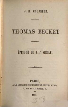 Thomas Becket : Episode du XIIe siècle