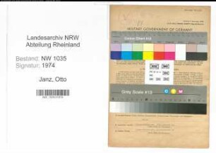 Entnazifizierung Otto Janz , geb. 10.01.1915 (Kaufmaennischer Angestellter)
