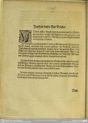 Innhalt dieser Vier Bücher
