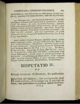 Disputatio IV. De Reliques corporum affectionibus, seu qualitatibus.