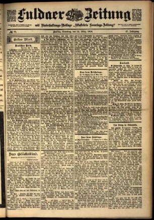Erste Ausgabe vom Samstag, den 24. März 1900.