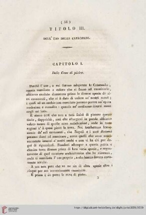 Capitolo I: Delle Cave di pietra
