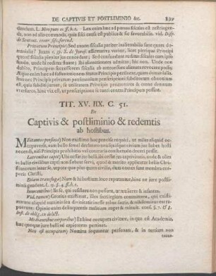 Tit. XV. IIX. C. 51. De Captivis & postliminio & redemtis ab hostibus.