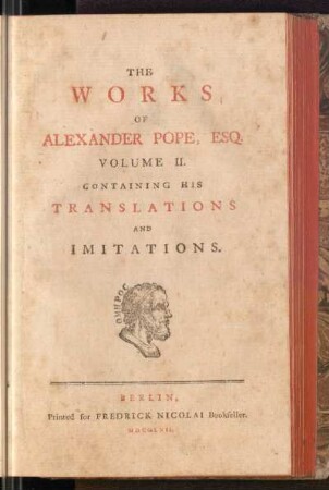 2: The Works Of Alexander Pope, Esq, Volume II., Containing His Translations And Imitations