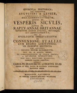1-98, Opuscula Historica