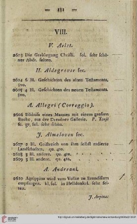 VIII. (Nr. 2603-3534)