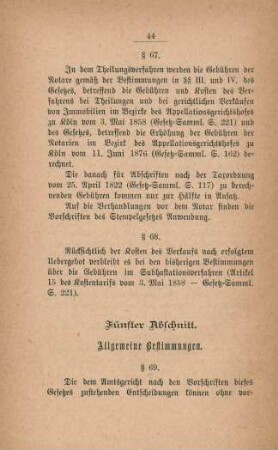 Fünfter Abschnitt. Allgemeine Bestimmungen.