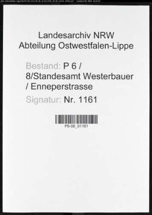 Sterberegister Standesamt Hagen-Westerbauer