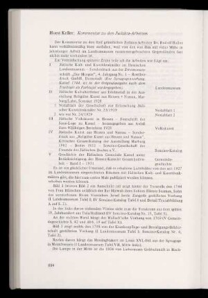 16. - 22. Horst Keller: Kommentare zu den Judaica-Arbeiten