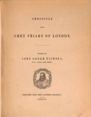 Chronicle of the Grey Friars of London