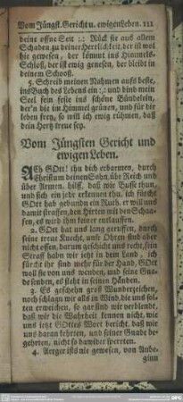Vom Jüngsten Gericht und ewigen Leben