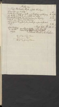 Nota über in Leipz: Michaelis Messe ... Auslagen. ... Quedlinburg den 29. 8br. 1792.
