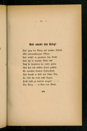 39, Gott sandte den Krieg!