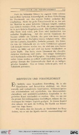 Individuum und Persönlichkeit