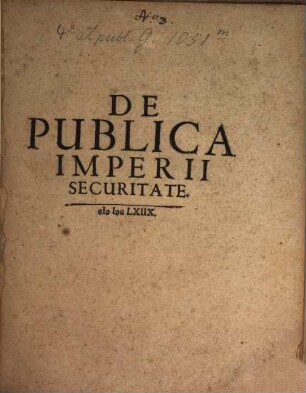 De publica Imperii securitate