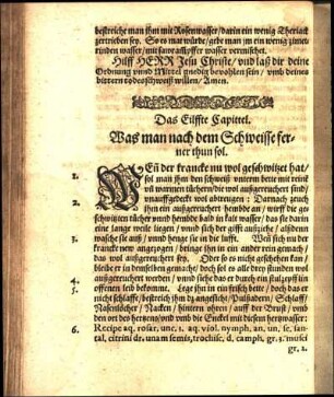 Das Eilffte Capittel. Was man nach dem Schweisse ferner thun sol.
