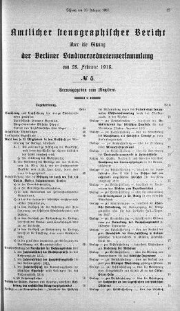 No. 5, 28. Februar 1918