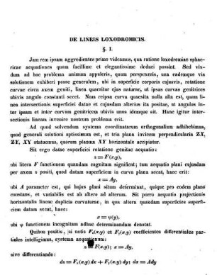 § I. DE LINEIS LOXODROMICIS