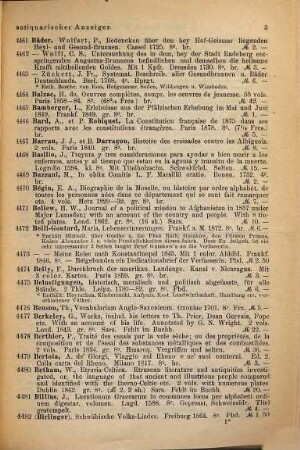 Antiquarischer Anzeiger von Joseph Baer & Co., Frankfurt a.M.. 345. 1884