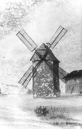Obercunnersdorf. Liebemühle (ehem. Nockemühle), Bockmühle und Gehöft, Aquarell, Repro, Ausschnitt