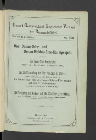 Das Donau-Oder und Donau-Moldau-Elbe-Kanalprojekt