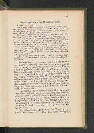 Radikaloperation des Schenkelbruches.