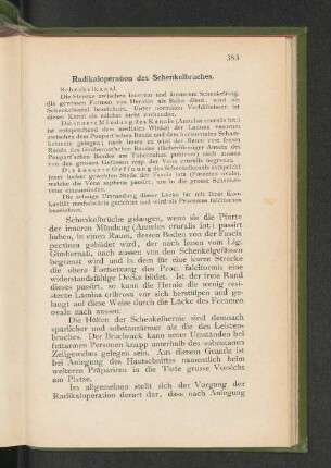 Radikaloperation des Schenkelbruches.