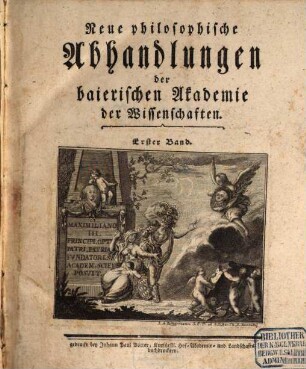 Neue philosophische Abhandlungen der Baierischen Akademie der Wissenschaften, 1. 1778