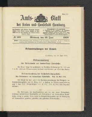 No. 138, 12. Juni 1918